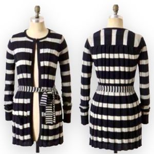 [Anthropologie][maple] “Switching Lanes” Classic Belted Striped Sweater